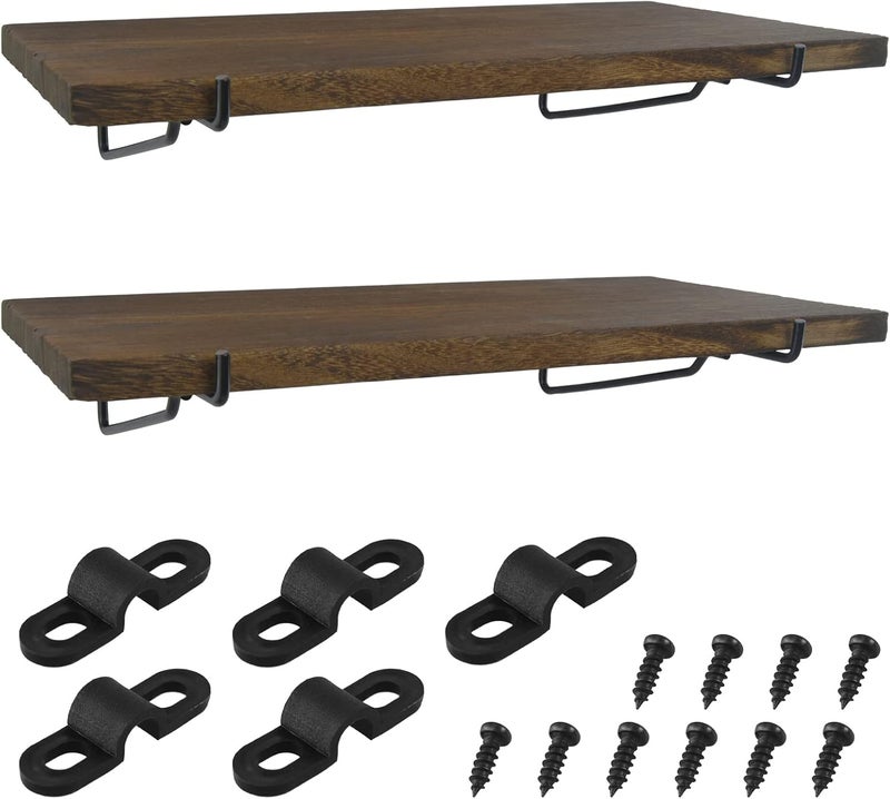 G.CORE 2 Pack Wooden Pegboard Shelves with Brackets, Peg Board Shelf Hooks Assortment Organizer Accessory, Various Tools Storage Arrange System Kit, for Garage Craft Workshop Workbench Hobby Office - Image 1